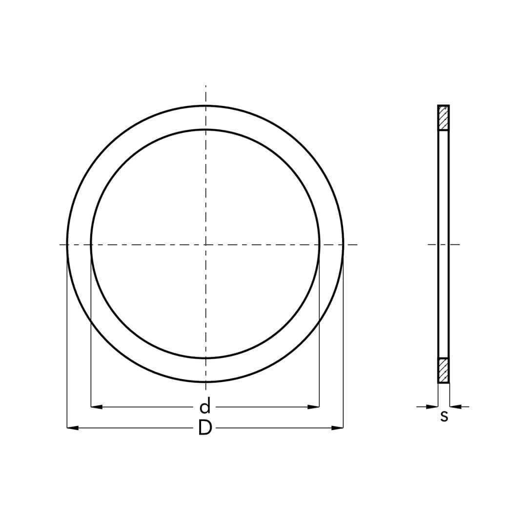 SHIMS DIN988 dimensjoner